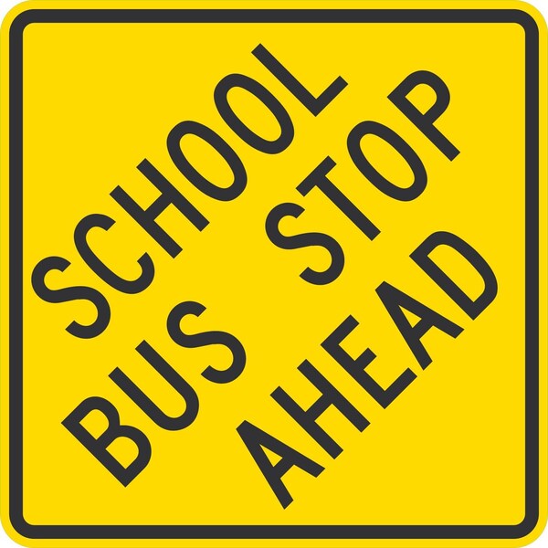 Lyle LS3-1, School Bus Stop Ahead, 30x30, Diamond Grade, Yellow Green G-15102-DG_30x30 - main