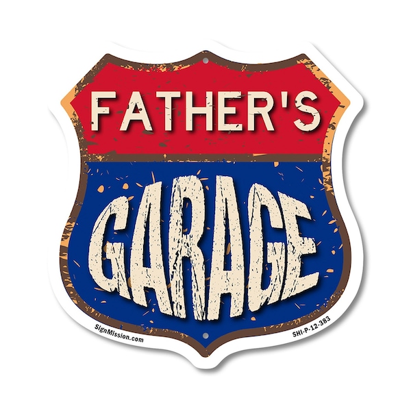 Signmission Father's Garage, 12 Inch X 12 Inch, Plastic Sign SHI-P-12-383-FATHER - main