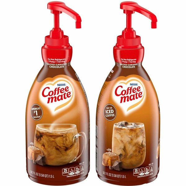Coffee Mate Salted Caramel Chocolate Liquid Concentrate Coffee Creamer - Pump Bottle - Salted Caramel, 2PK 79976 - main