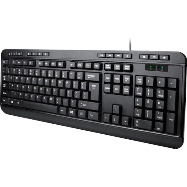 Adesso DESKTOP MULTIMEDIA PS/2 BLACK KEYBOARD WITH 14 HOT KEYS AKB-132PB - main