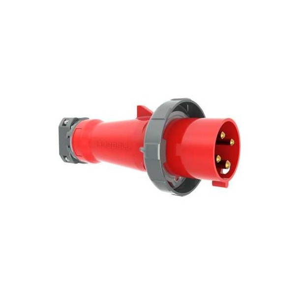 Hubbell IEC Pin & Sleeve, 60A 3-Phase 480V AC, 3-Pole 4-Wire, Male Plug, Watertight HBL460P7W - main