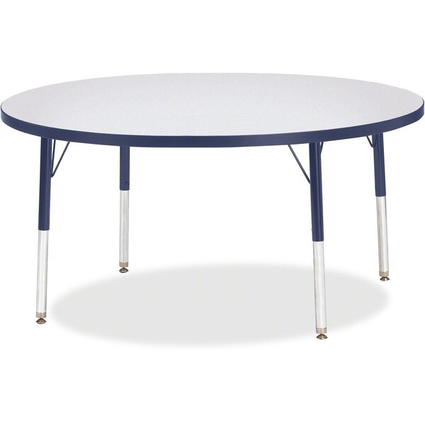 Jonti-Craft Berries Round Activity Table, 48 in. Diameter, E-height, Freckled Gray/Navy/Gray 6433JCE112 - main