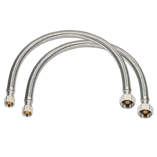 Homewerks 1/2 in. FIP X 1/2 in. D FIP 16 in. Braided Stainless Steel Supply Line 7223-16-12-1-B2 - main