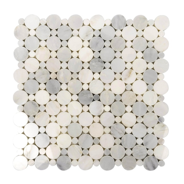 Apollo Tile 12x12 Oriental White Marble Polished Floor and Wall Mosaic Tile 4.83 sqft/case, 5PK APLDC88P16A - main