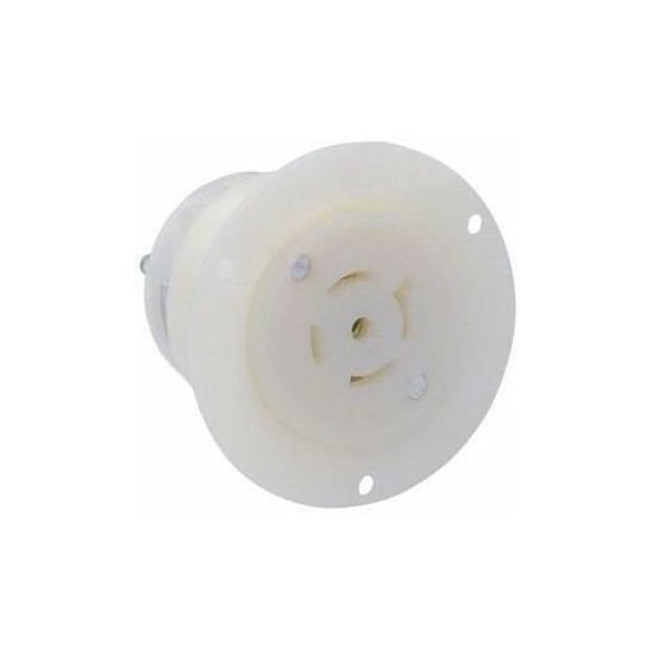 Leviton LockingReceptacle, 20A, 2hp, 120/208VAC, Wht 2516 - main