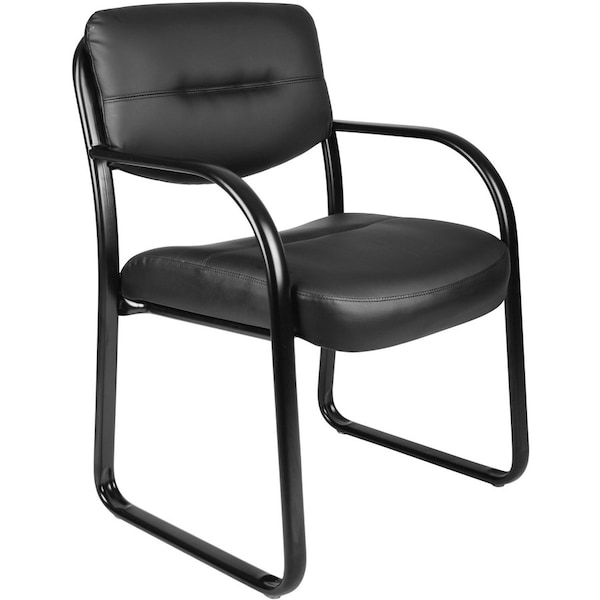 Boss Guest Chair, Black Seat, Black Back, 23" W 24" L 34" H, No Arms, Molded Foam, Fabric Upholstery Seat B9539 - main