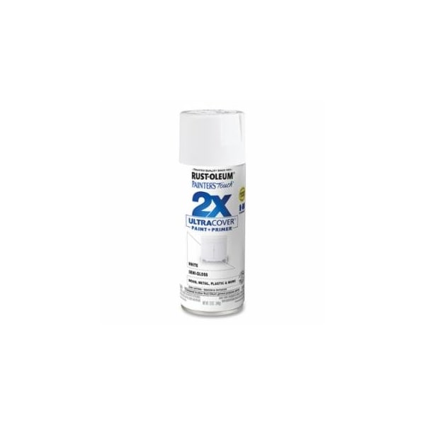 Rust-Oleum Painter's Touch 2X Ultra Cover Ultra Cover Semi-Gloss Spray Paint, 12 oz, White, 6PK 647-334098 - main