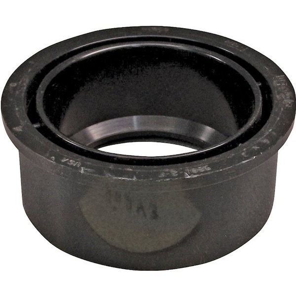 Genova CANPLAS Reducing Pipe Bushing, 3 x 112 in, Spigot x Hub, ABS, Black, 40 Schedule 102762BC - main