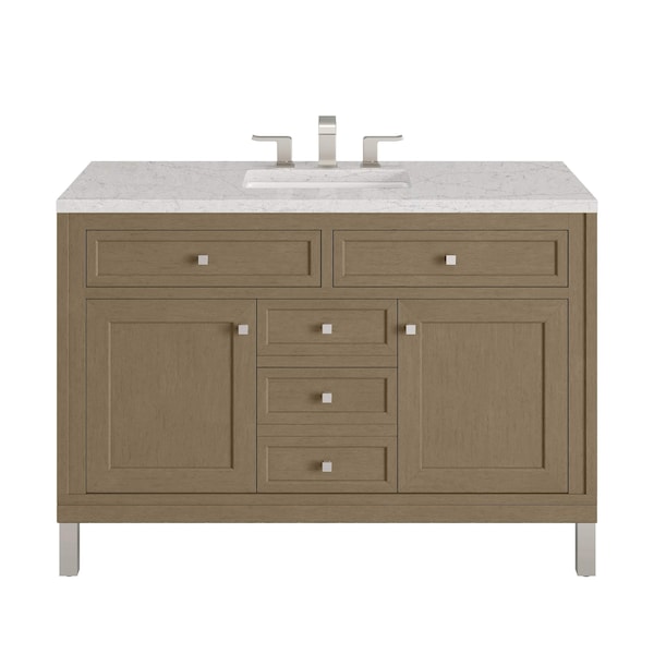James Martin Vanities Chicago 48'' S Vanity, Walnut Whisper, w/ Jasmine Pearl Silestone Top w/FreePower Wireless Charger 503-V48-WLW-FEJP - main