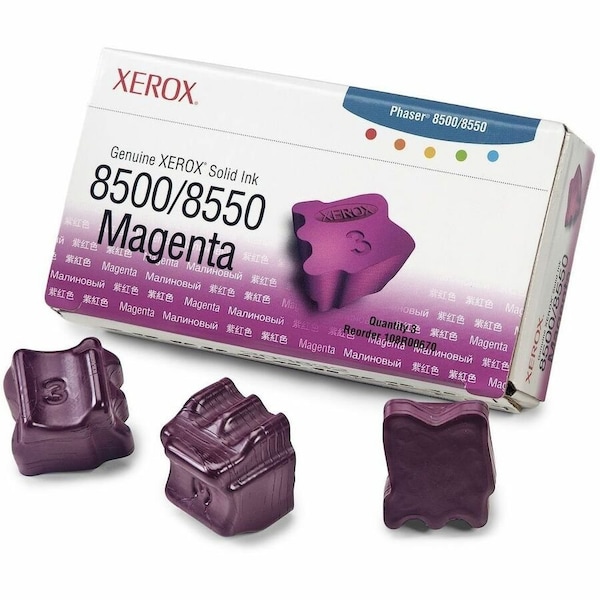 Xerox Solid Ink, F/ Phaser8500/8550,3000 Page Yield, Magenta, 3PK 108R00670 - main
