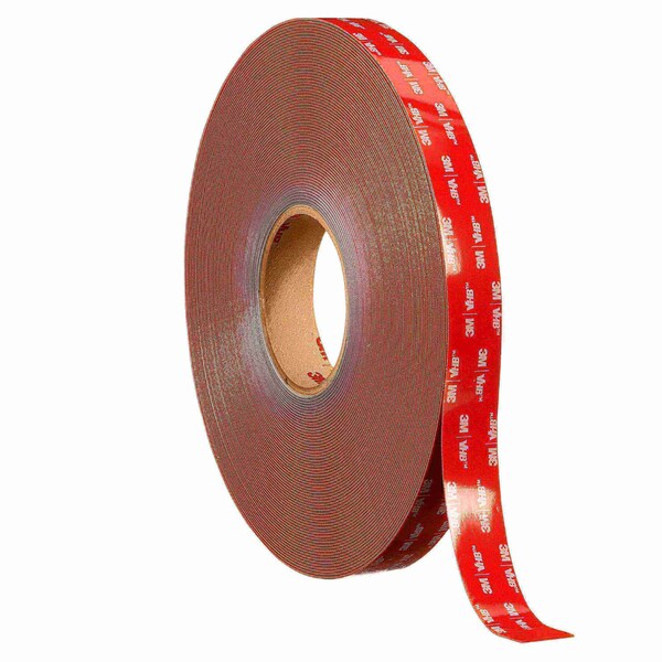 3M Double-Sided Foam Tape, 1/2 in W, 36 yd L, 25 mil, Acrylic Foam, Double-Sided, 18 PK RP+060GF - main