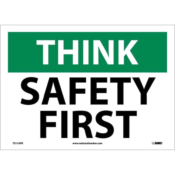 Nmc Think Safety First Sign, TS110PB TS110PB - main
