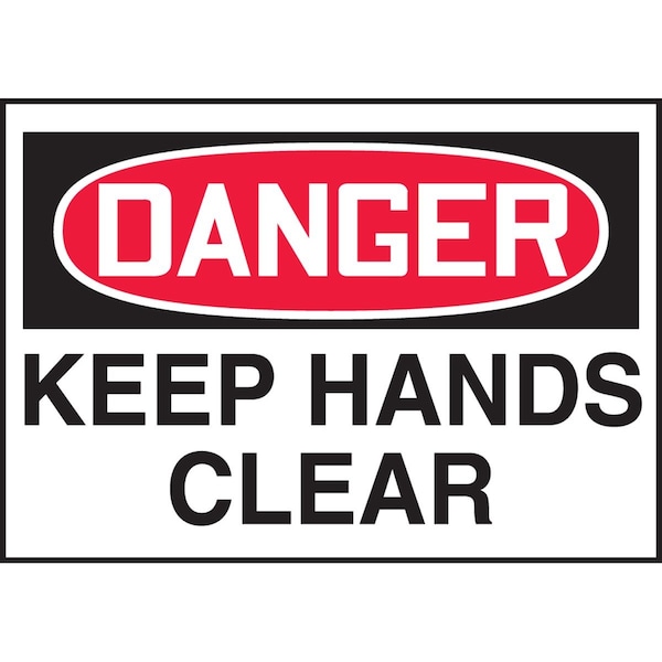 Accuform Sign, Danger, Keep Hands Clr, 3-1/2x5", PK5 LEQM279VSP - main