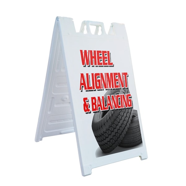 Signmission Wheel Alignment & Balancing, A-Frame & 2 Decals Installed, Heavy-Duty Plastic Frame SBHD-D-2436-Wheel Alignment & Balancing - main