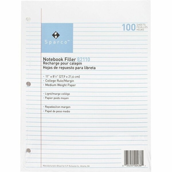 Sparco Looseleaf Paper, White, 16 lb, PK100 SPR82110 - main