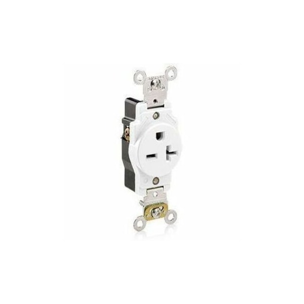 Leviton Industrial Grade Single Receptacle, 20 Amp, 250 Volt 5461-W - main