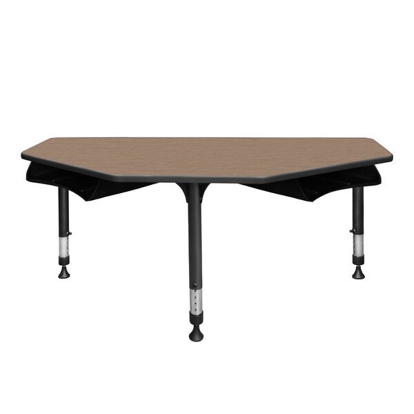 Regency I-Promise Student Classroom Desk W/ Book Storage, 60 in W X Wood, Metal, Noble Oak IP2SD2BX6024NO - main