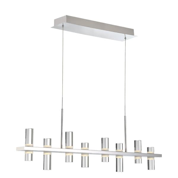 Eurofase Netto Contemporary LED Chandelier, 9-Light, 2700 Lumens, Clear/Chrome 33723-013 - main
