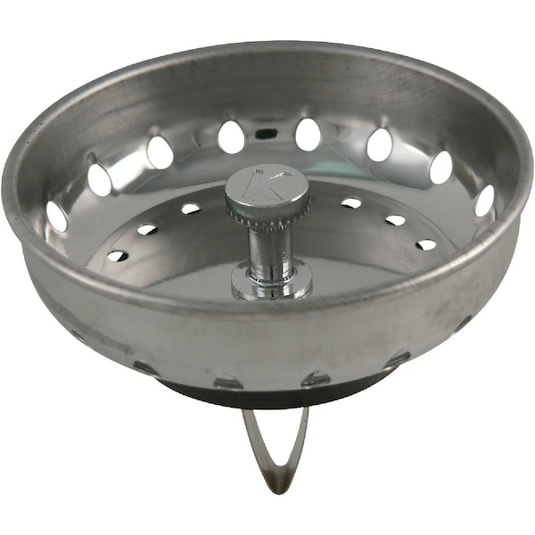 Keeney Mfg 3-3/8'' Stainless Steel Spring Action Post Basket Strainer Stopper K22050 - main