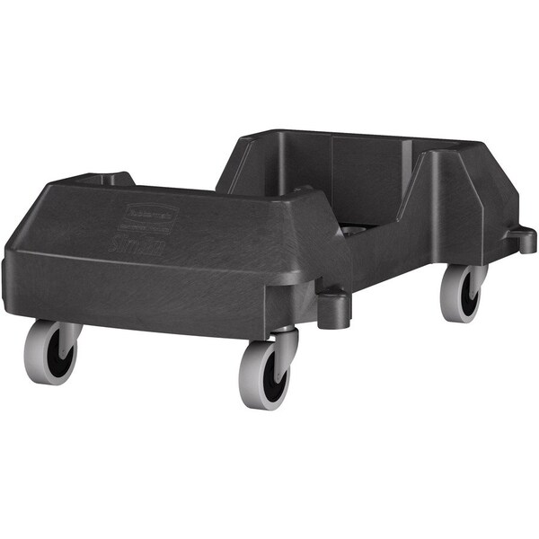 Rubbermaid Commercial Rubbermaid Slim Jim 120 lb. cap. Gray Resin Wheeled Garbage Can Dolly 1980602 - main