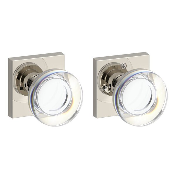Baldwin Privacy Contemporary Crystal Knob and Contemporary Square Rose with 6AL Latch and Dual Strike PVCCYCSR055 - main