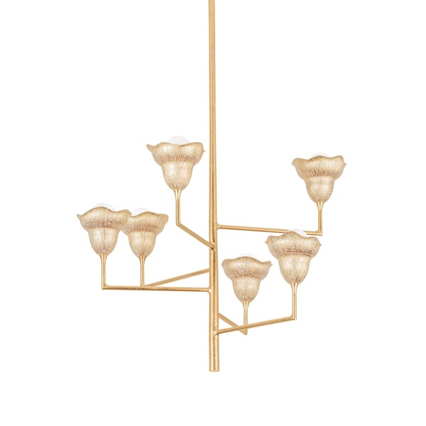 Hudson Valley Lighting Alora 32 in. Chandelier Vintage Gold Leaf/Gilded Ivory 1286-VGL/GLI - main