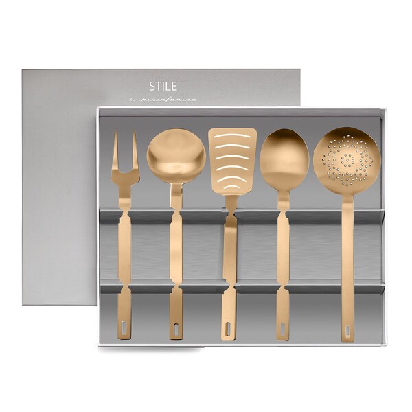Mepra Stile Kitchen Tools with Box - 5 Pcs. - Ice Gold 10752205OI - main