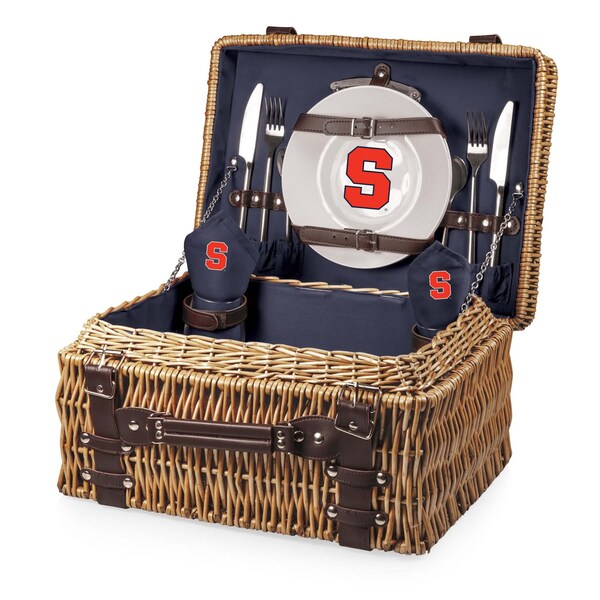Picnic Time Family Of Brands NCAA Syracuse Orange Champion Picnic Basket for 2, Large Wicker Picnic Set 208-40-138-544-0 - main