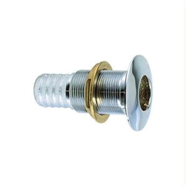 Superjock 3/4 Inch Thru-Hull Fitting for Hose Chrome Plated Bronze SU1532180 - main