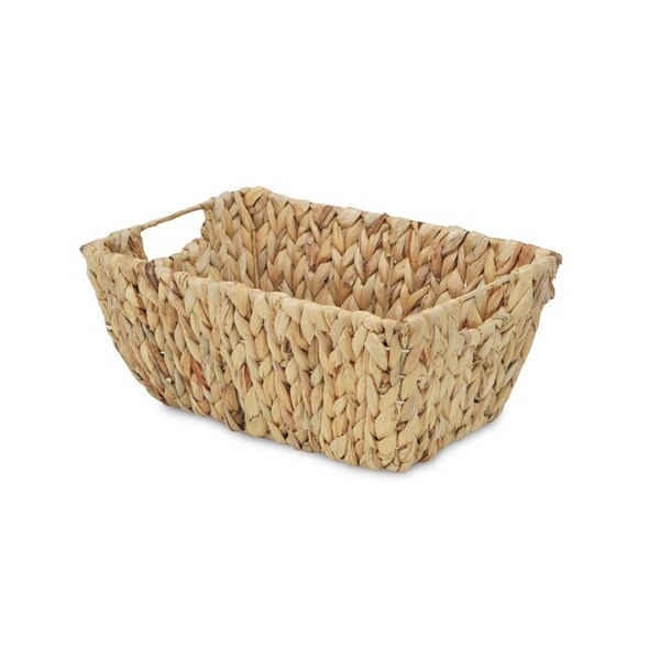 Homeroots 14" Brown Water Hyacinth Basket 399664 - main