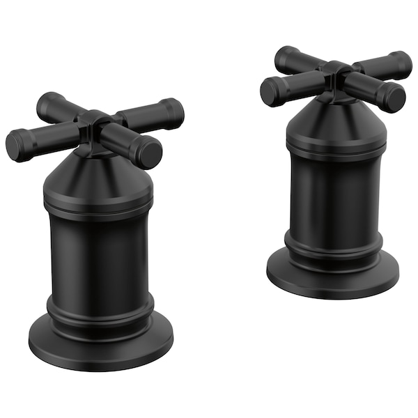 Delta Broderick 2 Handle Roman Tub Handle Kit-Cross In Matte Black H599BL - main