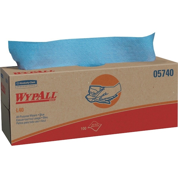 Wypall WypAll PowerClean L40 Extra Absorbent Towels (05740), Pop-Up Box, Limited Use Towels, Blue, PK9 05740 - main