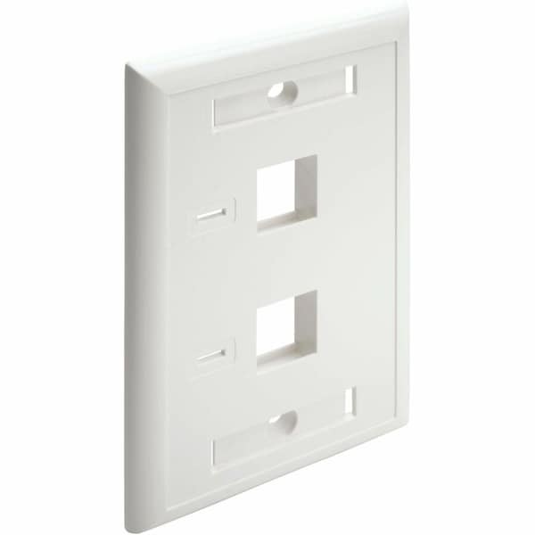 Tripp Lite 2-Port Keystone Faceplate, Single Gang, ID Labels, White, TAA N042-001-WH - main