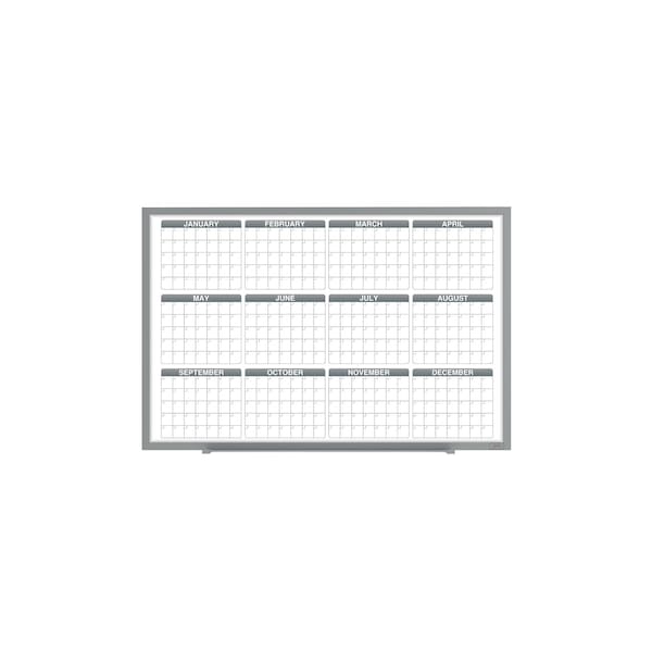 Ghent Calendar Whiteboard with Aluminum Frame, 1 Year Calendar, Magnetic, 4'H x 6'W GRPM331Y-46 - main