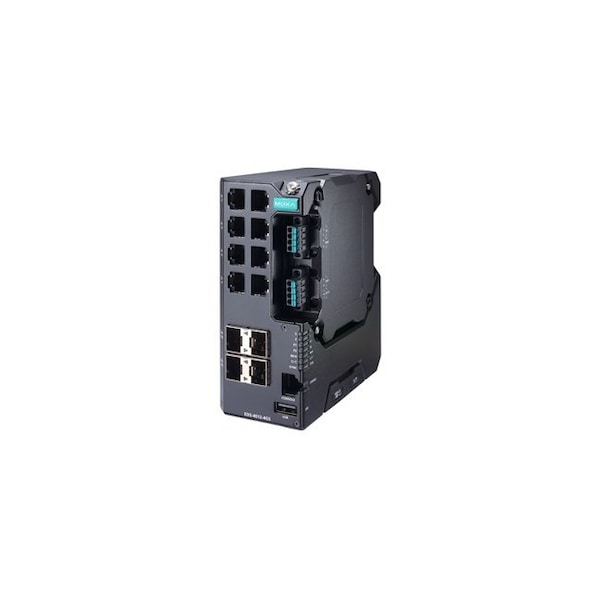 Moxa Managed Gigabit Ethernet switch with 8 10-100BaseTX ports, 4 100-1000BaseSF EDS-4012-4GS-HV - main