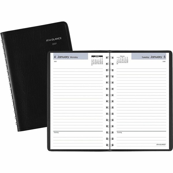 At-A-Glance DayMinder Daily Appointment Book, 8 x 5, Black Cover, 12-Month (Jan to Dec): 2025 SK46-00 - main