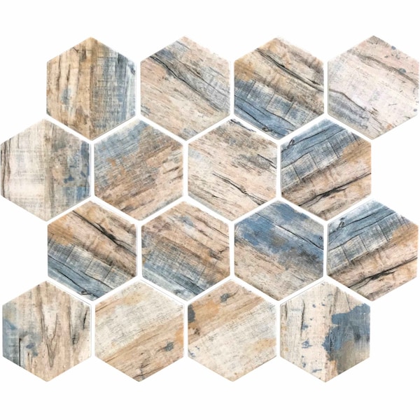 Apollo Tile Blue Beige 10.2 in x 11.7 in Recycled Glass Matte Floor and Wall Mosaic Tile 8.29 sqft/case, 10PK APLNNH8805BLA - main
