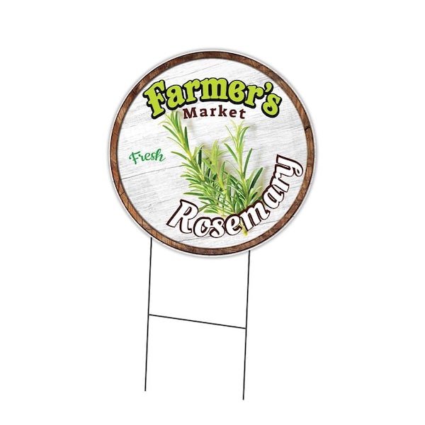 Signmission Farmers Market Rosemary Double Sided Corrugated Plastic Circle Yard Sign, C-24-CIR-DS-WS- Rosemary C-24-CIR-DS-WS- Rosemary - main