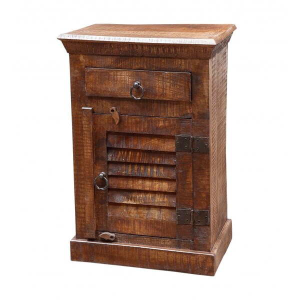 Homeroots 30" Honey Brown One Drawer Nightstand 488753 - main