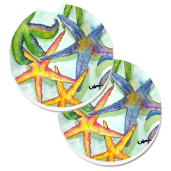 Carolines Treasures Starfish Set of 2 Cup Holder Car Coaster 8542CARC - main