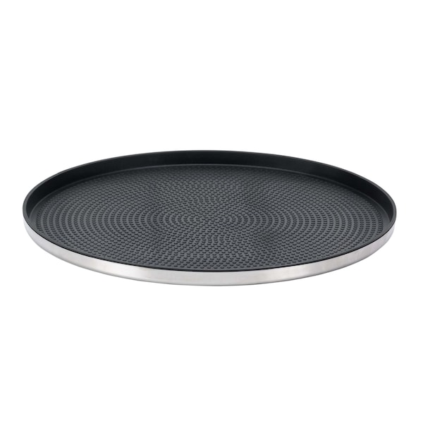 Service Ideas Modern Edge Round Serving Tray, 12in diamater, Brushed Stainless TRME12RI - main