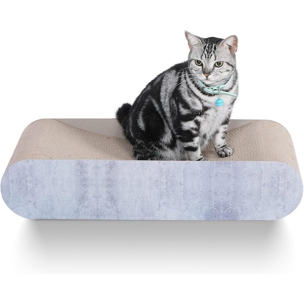 Simple Deluxe FluffyDream 2 in 1 Cat Scratcher Cardboard, Cat Scratching Board Furniture Protector, Cat Scratchin PTFURNSCRATPADBONE02GMB - main