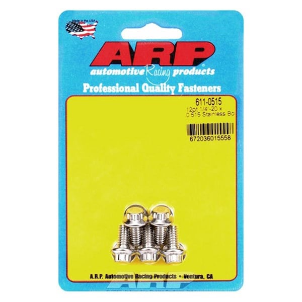 Whole-In-One 611-0515 0.25-20 x 0.51 in. Stainless Steel 12 Point Bolt Kit - Set of 5 WH3629899 - main