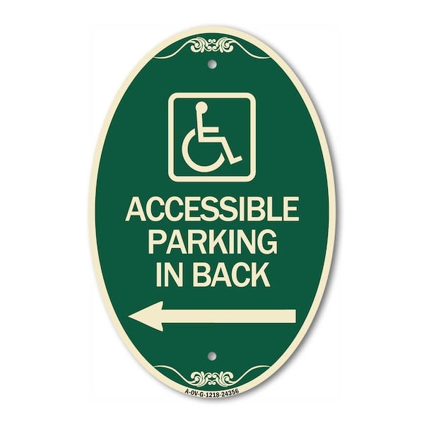 Signmission Accessible Parking on Left Arrow With Graphi, 12 In X 18 In Architectural, Heavy Gauge Aluminum A-OV-G-1218-24356 - main