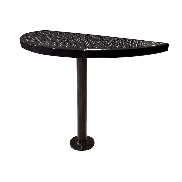Leisure Craft Perforated Semi-Circle Pedestal Table, Portable, 30"H, Black STAB30-PERF-BLACK - main