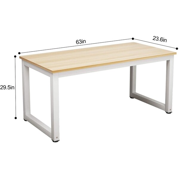 Homeroots Modern White and Natural Mutli Function Computer Table Desk 470389 - main