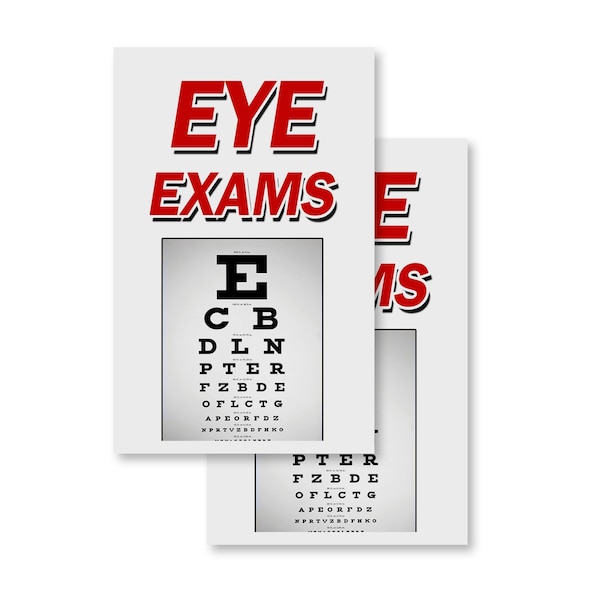 Signmission Eye Exams, Vinyl Decals Only 24 Inch x 36 Inch, Vinyl Decal, 2PK DSB-2436-2PACK-Eye Exams - main