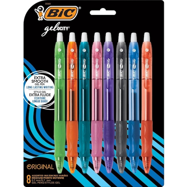Bic Gelocity Original Fashion Gel Pens, Medium Point 0.7mm Assorted Ink, 24PK RLCAP81-AST - main