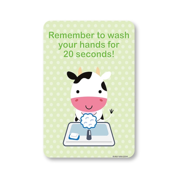 Signmission PSA, Remember To Wash Your Hands For 20 Seconds, 14in X 10in Rigid Plastic, OS-NS-P-1014-25344 OS-NS-P-1014-25344 - main