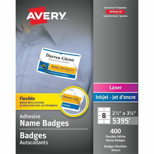 Avery Flexible Printable Name Tags, PK400 05395 - main